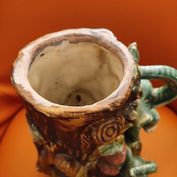 Vintage Majolica Style Ceramic Pottery Elephant Planter - Picture 6 of 6